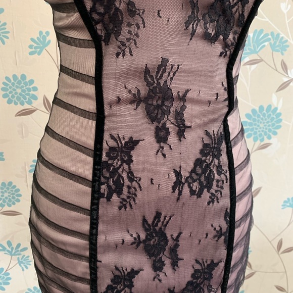 Elle Zeitoune Dress Strapless Corset Black Lace Size 6 - Picture 2 of 9